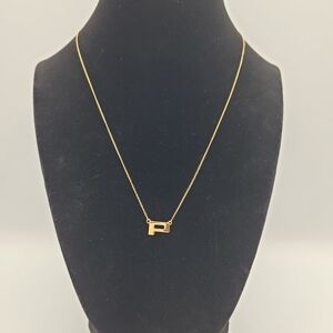 12k Gold Filled Letter P Necklace Dainty Initial Pendant Minimalist Jewelry